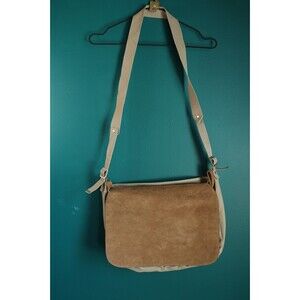 Vintage Y2K Gap Canvas and Suede Messenger Bag Satchel Shoulder Tote Tan